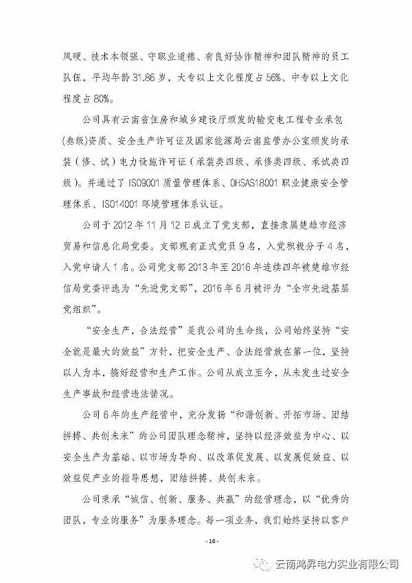 云南鴻昇電力實業(yè)有限公司售電業(yè)務(wù)概述