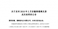 2018年2月安徽購(gòu)福建跨省集中交易結(jié)果：成交電量為2.73億千瓦時(shí)