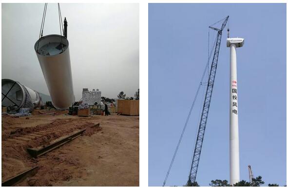 國投在桂第一個(gè)新能源項(xiàng)目首臺(tái)風(fēng)機(jī)樹立！