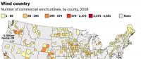美國風機分布地區(qū)發(fā)布