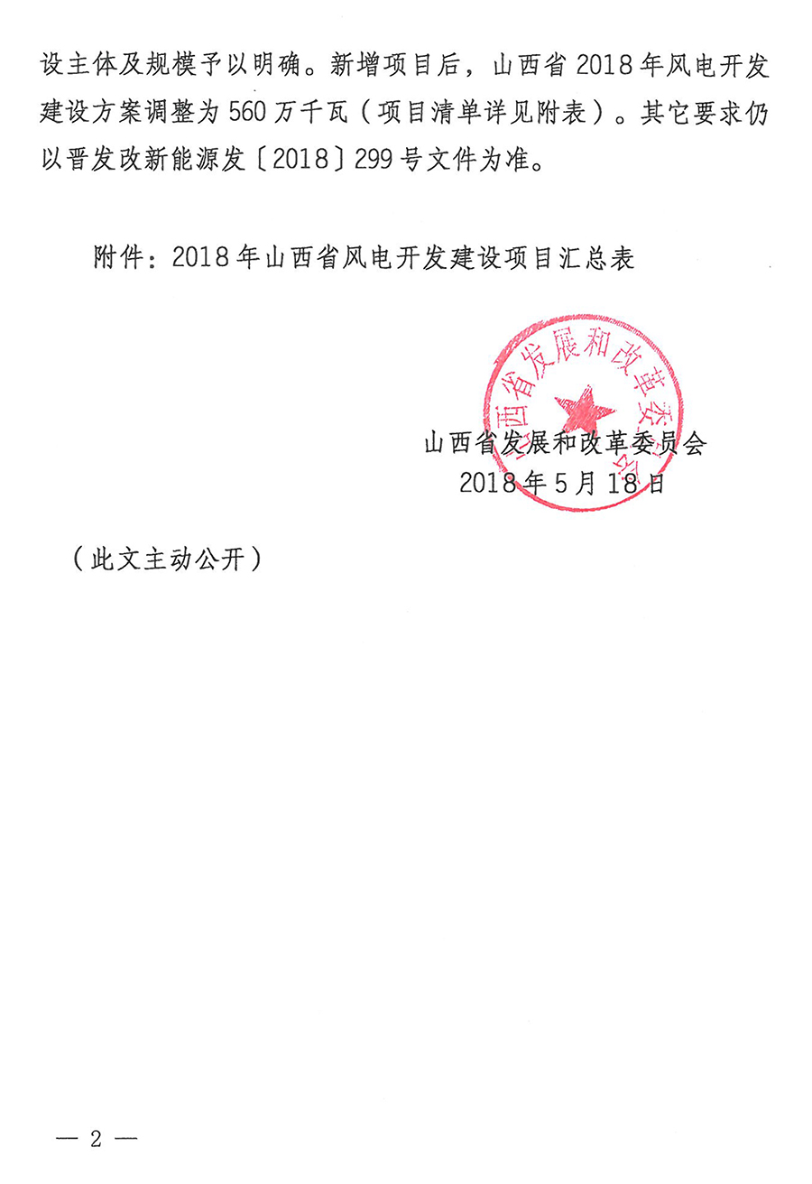 重磅！560萬千瓦！山西省2018年度風電開發(fā)建設方案發(fā)布！（附完整項目清單）