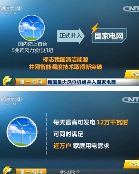 我國(guó)最大風(fēng)電機(jī)組并入國(guó)家電網(wǎng)