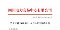 四川關(guān)于開展2018年5、6月補(bǔ)充交易的公告