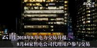 云南2018年8月電力交易月報(bào)：8月44家售電公司代理用戶參與交易